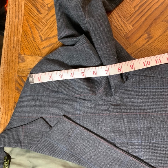 C&R Clothiers Vintage 100% worsted wool gray plaid tailored blazer jacket 40S - Picture 5 of 14